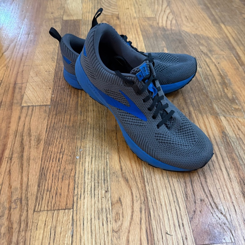 Brooks Revel 5 Mens 9.5 D Grey Blue Running Shoes Athletic Sneakers 1103741D053 - Picture 3 of 16